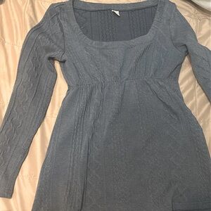 - blue long sleeve shirt